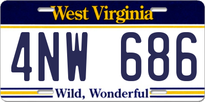 WV license plate 4NW686