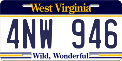 WV license plate 4NW946