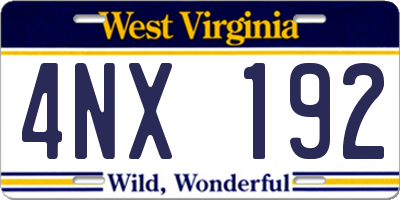 WV license plate 4NX192