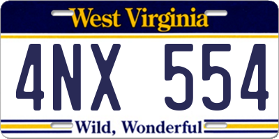 WV license plate 4NX554