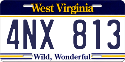 WV license plate 4NX813