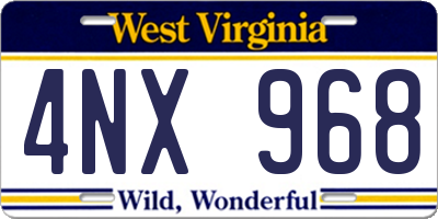 WV license plate 4NX968