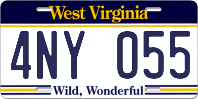 WV license plate 4NY055