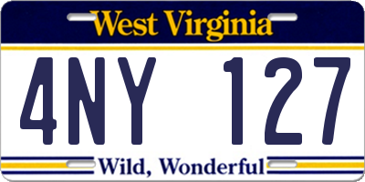 WV license plate 4NY127
