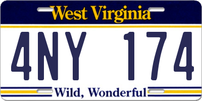 WV license plate 4NY174