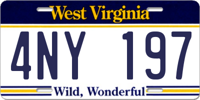 WV license plate 4NY197