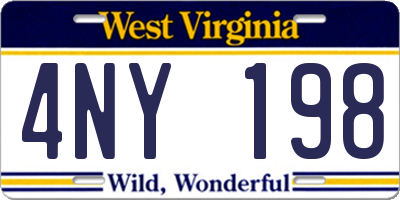 WV license plate 4NY198