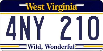 WV license plate 4NY210