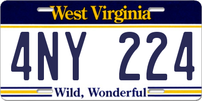 WV license plate 4NY224