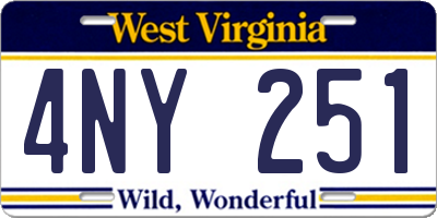 WV license plate 4NY251