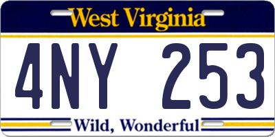 WV license plate 4NY253