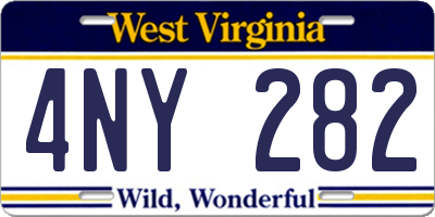 WV license plate 4NY282