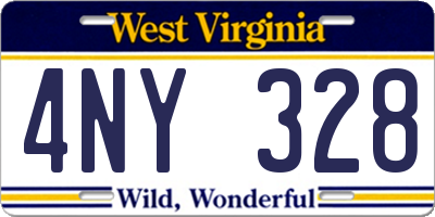 WV license plate 4NY328
