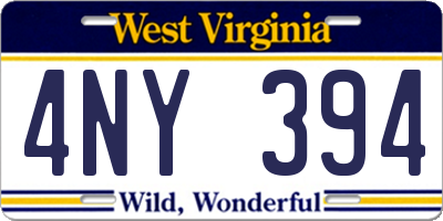 WV license plate 4NY394