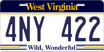 WV license plate 4NY422