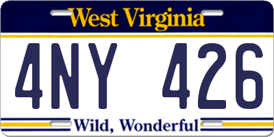 WV license plate 4NY426