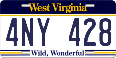 WV license plate 4NY428