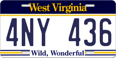 WV license plate 4NY436