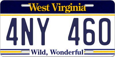 WV license plate 4NY460