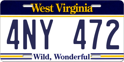 WV license plate 4NY472