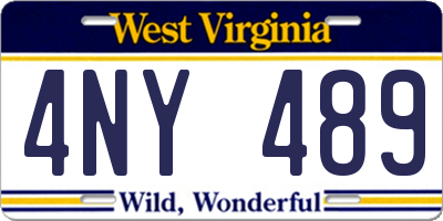 WV license plate 4NY489