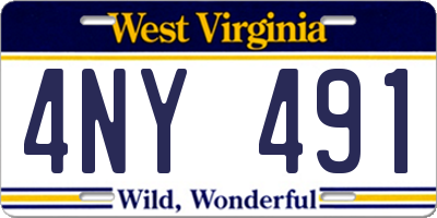 WV license plate 4NY491