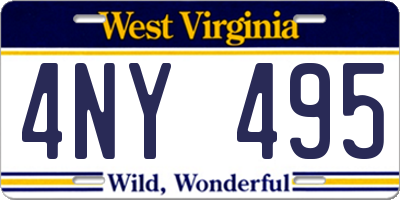 WV license plate 4NY495
