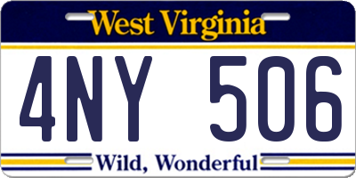 WV license plate 4NY506