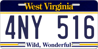 WV license plate 4NY516