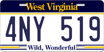WV license plate 4NY519
