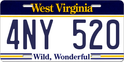 WV license plate 4NY520