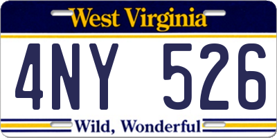 WV license plate 4NY526