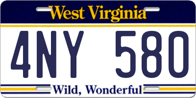 WV license plate 4NY580