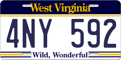 WV license plate 4NY592