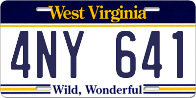 WV license plate 4NY641