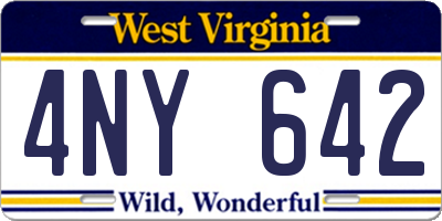 WV license plate 4NY642