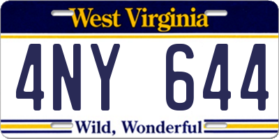 WV license plate 4NY644