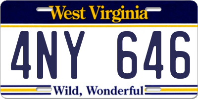 WV license plate 4NY646