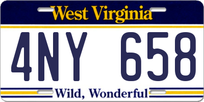 WV license plate 4NY658