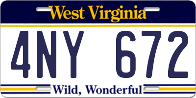 WV license plate 4NY672