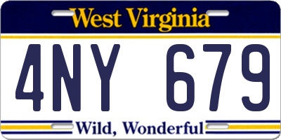 WV license plate 4NY679