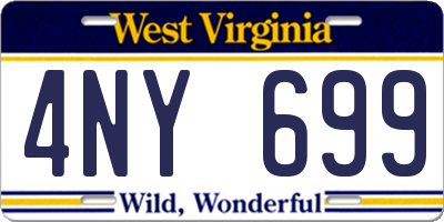 WV license plate 4NY699