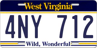 WV license plate 4NY712