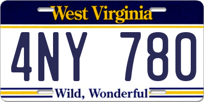 WV license plate 4NY780