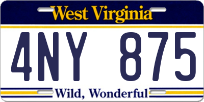 WV license plate 4NY875