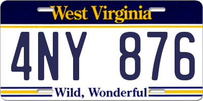 WV license plate 4NY876