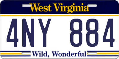 WV license plate 4NY884