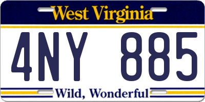 WV license plate 4NY885