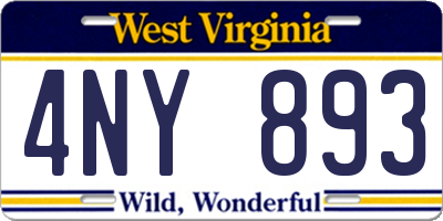 WV license plate 4NY893