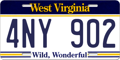WV license plate 4NY902